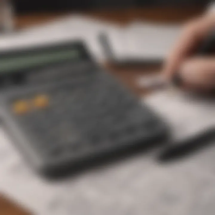 A calculator and financial documents illustrating calculations