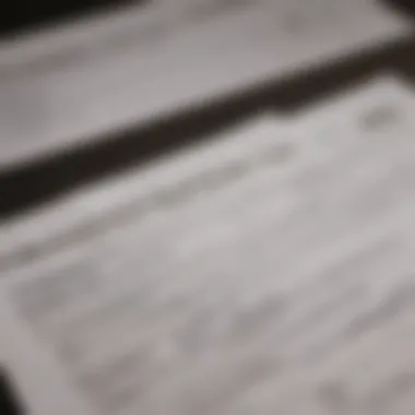 A close-up view of completed tax forms