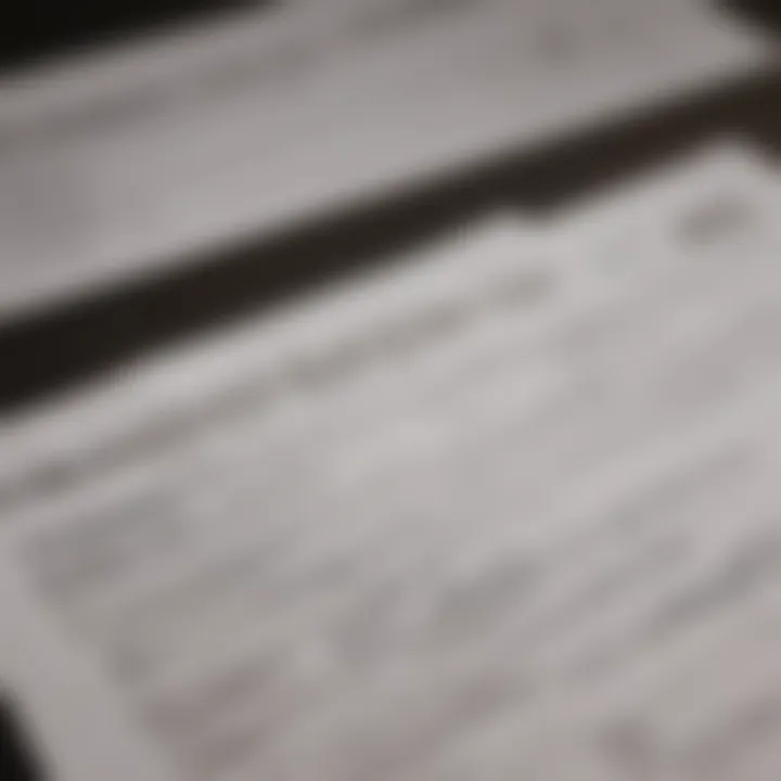 A close-up view of completed tax forms