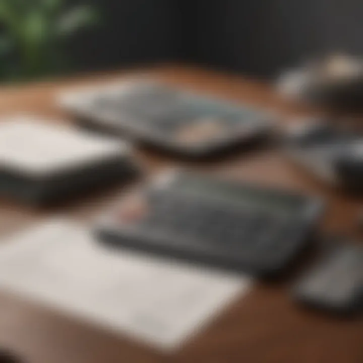 Calculator and financial documents on a table