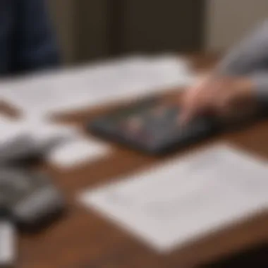 Evaluating Mortgage Options A focused individual evaluating mortgage options with a calculator and paperwork