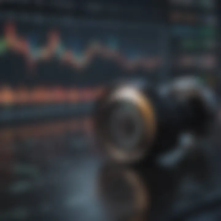 A close-up of technical indicators on a trading platform