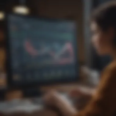 A person analyzing a chart with savings account interest rates.