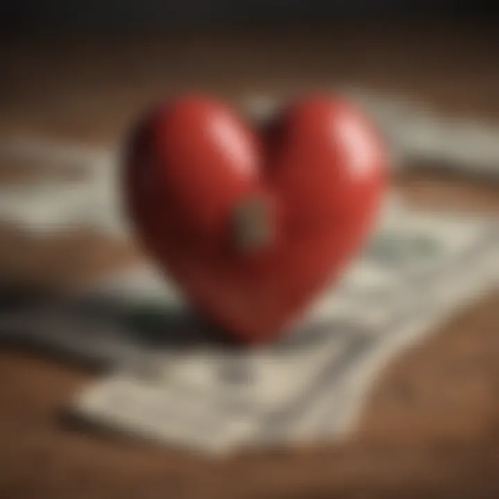 Illustration of a heart intertwined with a dollar sign