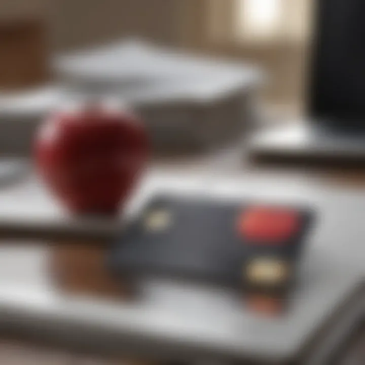 Illustration of the Apple Card amidst financial documents