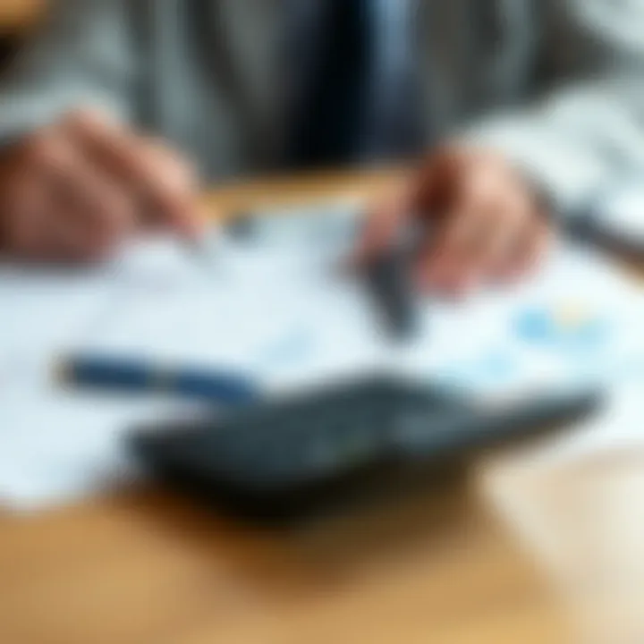 Calculator and documents on a desk