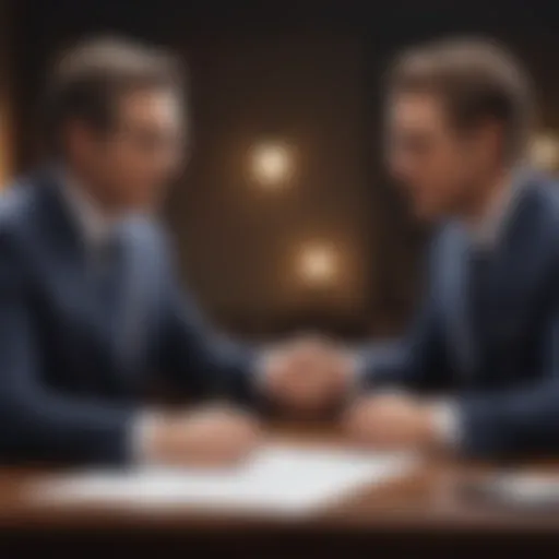 A conceptual illustration of contractual agreements in commercial transactions.