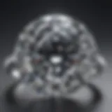 Close-up of a diamond ring showcasing clarity and cut